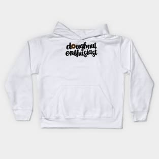 Doughnut Enthusiast Script (Chocolate) Kids Hoodie